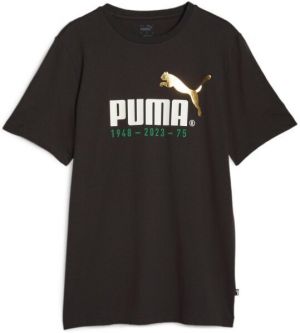 Puma LOGO CELEBRATION TEE Pánske tričko, čierna, veľkosť