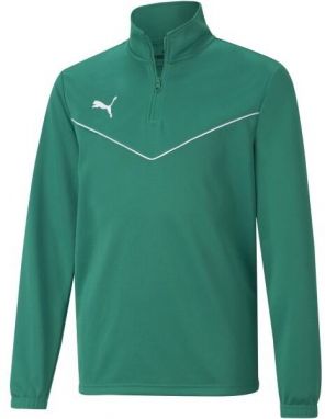 Puma TEAMRISE 1 4 ZIP TOP JR Chlapčenská mikina, zelená, veľkosť