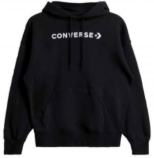 Converse WORDMARK FLEECE HOODIE EMB Dámska mikina, čierna, veľkosť