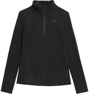 4F FLEECE 1/2 ZIP Dámska flísová mikina, čierna, veľkosť