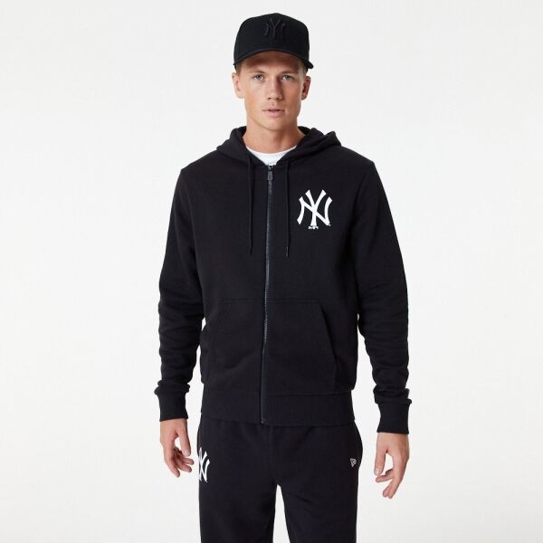 New Era MLB ESSENTIALS FZ HOODY NEYYAN Pánska mikina, čierna, veľkosť