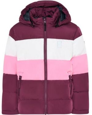 LEGO® kidswear LWJIPE 705 JACKET Dievčenská zimná bunda, vínová, veľkosť