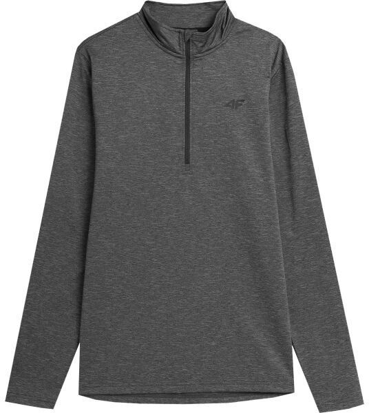 4F BRUSHED UNDERWEAR 1/2 ZIP Pánska mikina, tmavo sivá, veľkosť