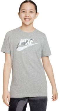 Nike NSW TEE CLUB CAMO Dievčenské tričko, sivá, veľkosť