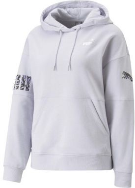 Puma POWER NOVA SHINE COLOR BLOCK HOODIE Dámska mikina, fialová, veľkosť