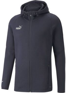 Puma TEAMFINAL CASUALS HOODED Futbalová mikina, tmavo modrá, veľkosť