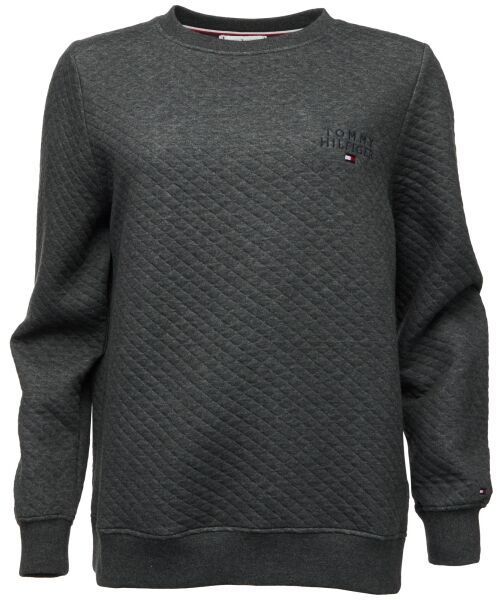 Tommy Hilfiger QUILTED TRACK TOP Dámska mikina, tmavo sivá, veľkosť