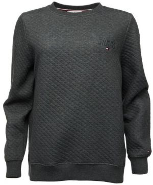 Tommy Hilfiger QUILTED TRACK TOP Dámska mikina, tmavo sivá, veľkosť