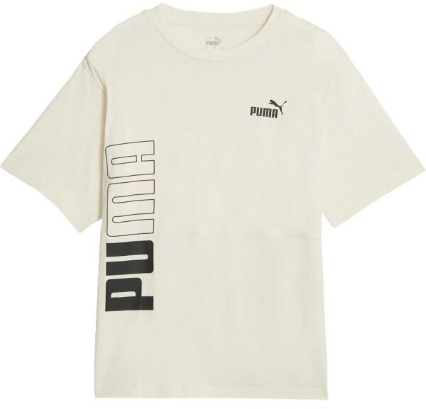 Puma POWER LOGO LOVE COLOR BLOCK TEE Dámske tričko, béžová, veľkosť
