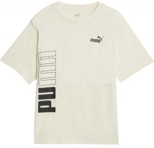 Puma POWER LOGO LOVE COLOR BLOCK TEE Dámske tričko, béžová, veľkosť
