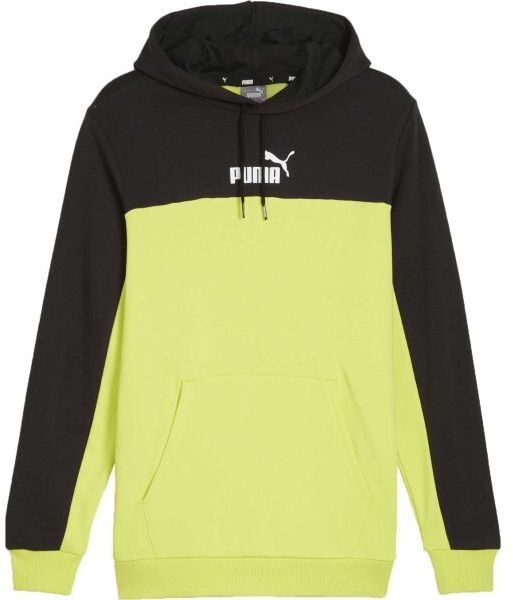 Puma ESSENTIALS + BLOCK HOODIE Pánska mikina, žltá, veľkosť