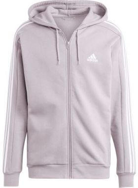 adidas ESSENTIALS FLEECE 3-STRIPES FULL-ZIP HOODIE Pánska mikina, ružová, veľkosť