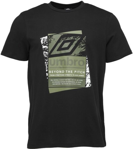 Umbro LAYERED BOX LOGO GRAPHIC TEE Pánske tričko, čierna, veľkosť