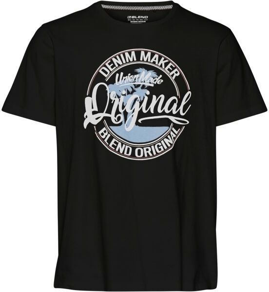 BLEND REGULAR FIT Pánske tričko, čierna, veľkosť