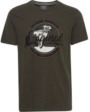 BLEND REGULAR FIT Pánske tričko, khaki, veľkosť