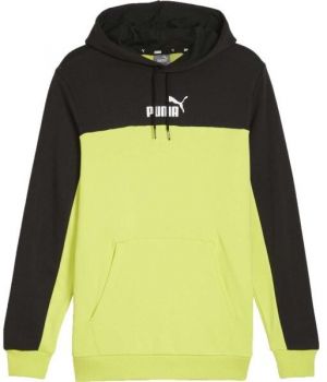 Puma ESSENTIALS + BLOCK HOODIE Pánska mikina, žltá, veľkosť