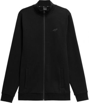 4F SWEATSHIRT-FULL ZIP Pánska mikina na zips, čierna, veľkosť