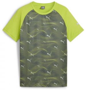 Puma ACTIVE SPORTS AOP TEE B Chlapčenské športové tričko, zelená, veľkosť