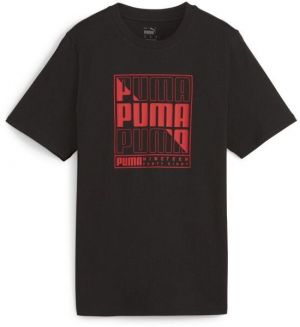 Puma GRAPHIC PUMA BOX TEE Pánske tričko, čierna, veľkosť