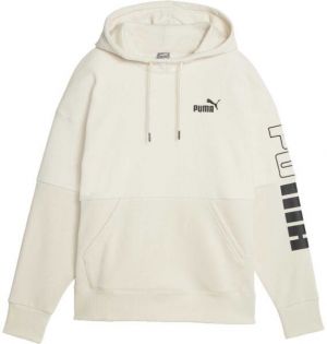 Puma POWER COLOR BLOCK HIGT NECK HOODIE Dámska mikina, béžová, veľkosť