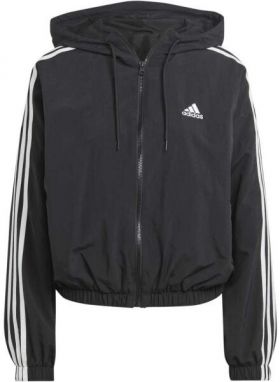 adidas ESSENTIALS 3-STRIPES WOVEN WINDBREAKER Dámska vetrovka, čierna, veľkosť