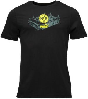 Puma BVB FTBLICONS TEE Pánske tričko, čierna, veľkosť
