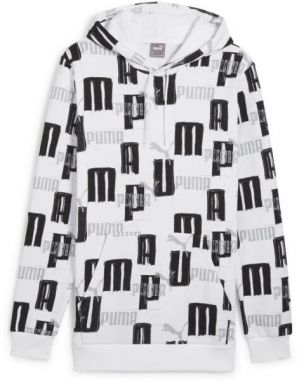 Puma ESSENTIALS + LOGO LAB AOP HOODIE FL Pánska mikina, biela, veľkosť