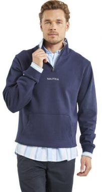 NAUTICA BANFF ZIP TOP Pánska mikina, tmavo modrá, veľkosť