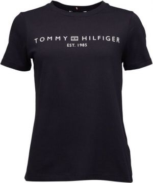 Tommy Hilfiger LOGO CREW NECK Dámske tričko, tmavo modrá, veľkosť