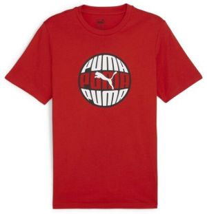 Puma GRAPHIC CIRCULAR TEE Pánske tričko, červená, veľkosť