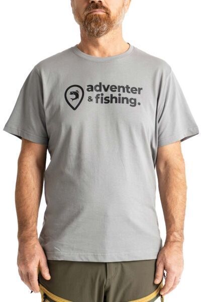 ADVENTER & FISHING COTTON SHIRT Pánske tričko, sivá, veľkosť