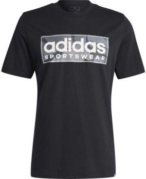 adidas CAMO LINEAR GRAPHIC Pánske tričko, čierna, veľkosť