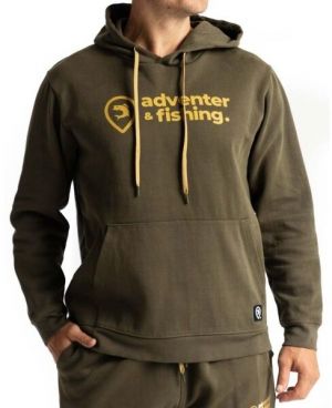 ADVENTER & FISHING COTTON HOODIE Pánska bavlnená mikina, khaki, veľkosť