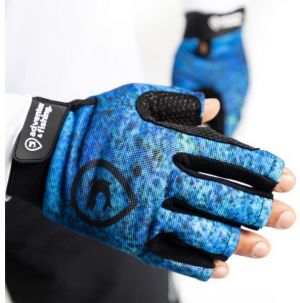 ADVENTER & FISHING SHORT Pánske rukavice na lovenie rýb na mori, modrá, veľkosť L/XL