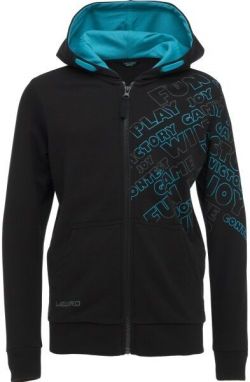 Lewro EVERETT Chlapčenská mikina so zapínaním po celej dĺžke, čierna, veľkosť 128-134