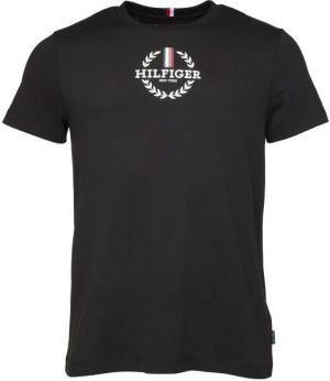 Tommy Hilfiger GLOBAL STRIPE WREATH Pánske tričko, čierna, veľkosť