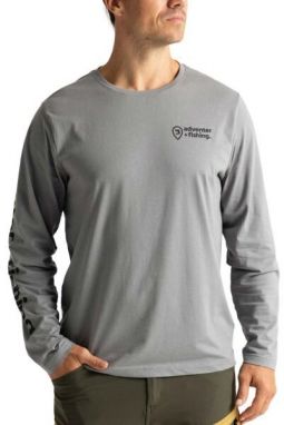 ADVENTER & FISHING COTTON SHIRT Pánske tričko, sivá, veľkosť
