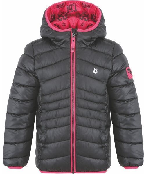 LOAP INTERMO Detská zimná bunda, tmavo sivá, veľkosť 112-116