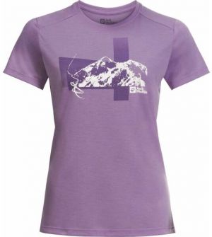 Jack Wolfskin VONNAN S/S GRAPHIC T W Dámske tričko, fialová, veľkosť