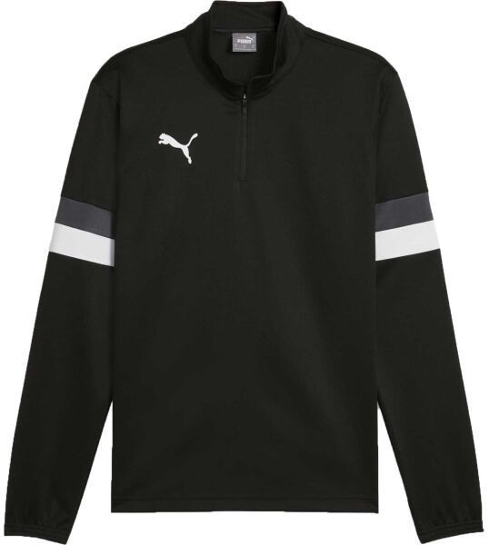 Puma TEAMRISE 1/4 ZIP TOP Pánska mikina na zips, čierna, veľkosť