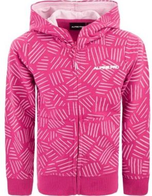 ALPINE PRO VELQO Dievčenská mikina, ružová, veľkosť 116-122