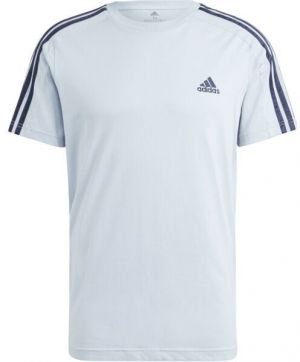 adidas ESSENTIALS SINGLE JERSEY 3-STRIPES Pánske tričko, svetlomodrá, veľkosť XXL