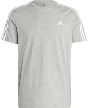 adidas ESSENTIALS SINGLE JERSEY 3-STRIPES Pánske tričko, sivá, veľkosť