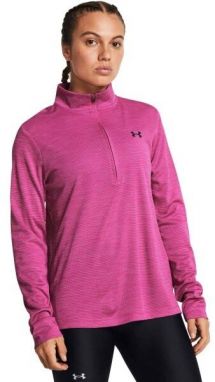 Under Armour TECH TEXTURED 1/2 ZIP Dámske tričko s dlhým rukávom, ružová, veľkosť