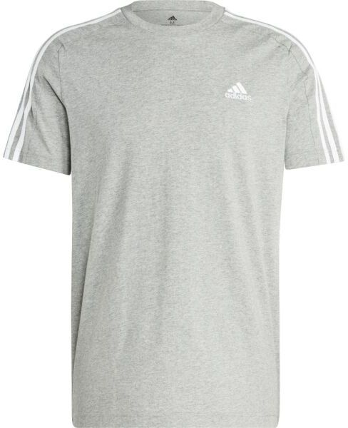 adidas ESSENTIALS SINGLE JERSEY 3-STRIPES Pánske tričko, sivá, veľkosť