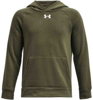 Under Armour RIVAL FLEECE HOODIE Chlapčenská mikina, khaki, veľkosť L
