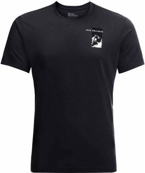Jack Wolfskin VONNAN S/S GRAPHIC T M Pánske tričko, čierna, veľkosť