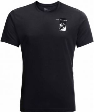 Jack Wolfskin VONNAN S/S GRAPHIC T M Pánske tričko, čierna, veľkosť
