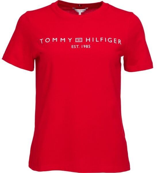 Tommy Hilfiger LOGO CREW NECK Dámske tričko, červená, veľkosť