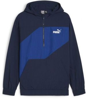 Puma POWER WINDBREAKER 1/2 ZIP Pánska vetrovka, tmavo modrá, veľkosť